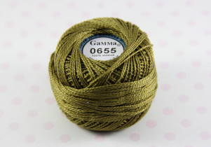 Пряжа Ирис 100% хлопок 10г 82м №0655 т.горчичный