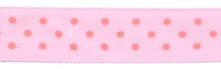 Лента атласная 12 мм ( 1/2 ") с рисунком "Gamma" ФАСОВКА 3 м D 138/005 розовый/розовый
