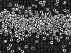 Бисер Япония MIYUKI Delica цилиндрический 11/0 5г DB-0271 сверкающее серебристо-серое с цветной линией кристалл